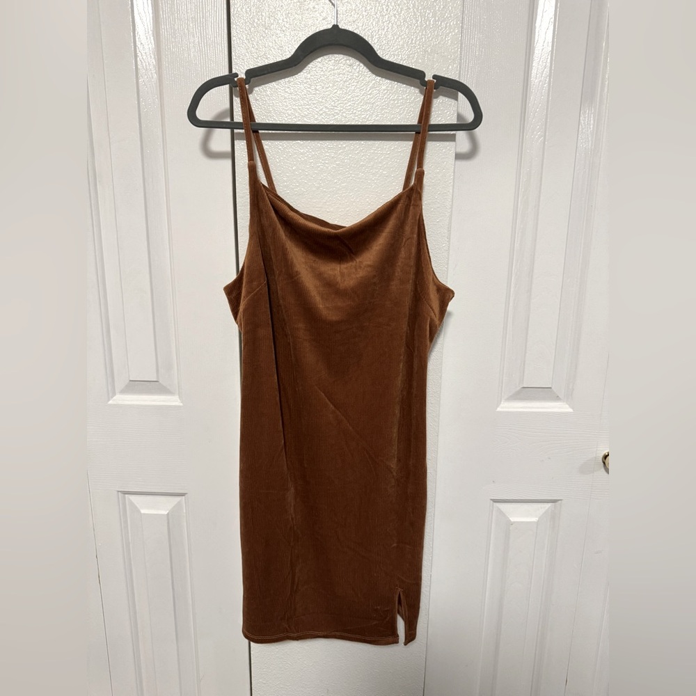 Corduroy brown tank dress